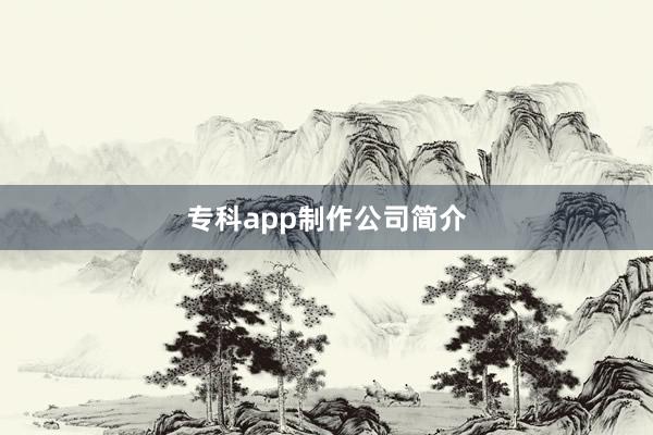 专科app制作公司简介